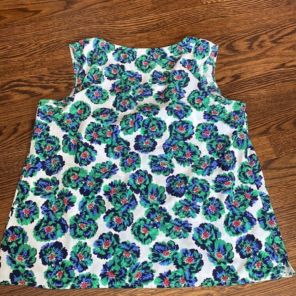 Talbots Blue & Green Floral Tank - Size Medium Petite - Picture 7 of 7
